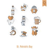 Saint Patricks Day Isolated Icon Set N76