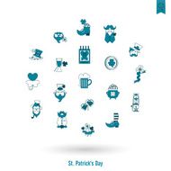 Saint Patricks Day Isolated Icon Set N78
