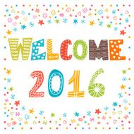 Welcome 2016 Happy New Year Cute greeting card