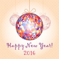 New Year card with the Christmas decorations