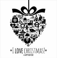 Christmas design icons set N6