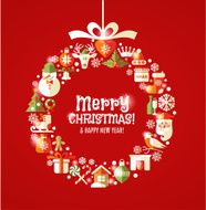 Christmas illustration Vector set of icons N9