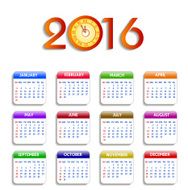 Calendar 2016 happy new year vector illustration N4