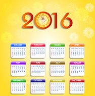 Calendar 2016 happy new year vector illustration N5