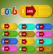 Calendar 2016 happy new year vector illustration N6