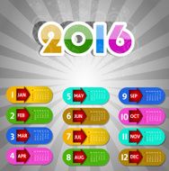 Calendar 2016 happy new year vector illustration N7