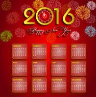 Calendar 2016 happy new year vector illustration N8