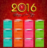 Calendar 2016 happy new year vector illustration N9