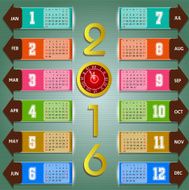 Calendar 2016 happy new year vector illustration N10