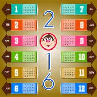 Calendar 2016 happy new year vector illustration N11