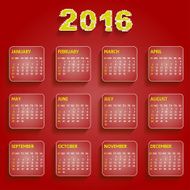 Calendar 2016 happy new year vector illustration N14