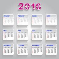 Calendar 2016 happy new year vector illustration N15