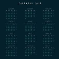 Calendar 2016 year vector design template - Minimalism Style N5