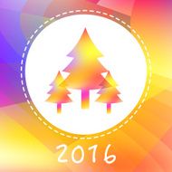 New Year card with the new year trees