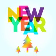 New Year card with the different colored big letters N3