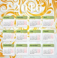 Year 2016 calendar N2