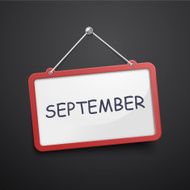 September hanging sign
