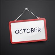 October hanging sign