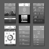Vector Ui mobile app set flat design N3