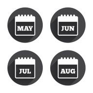 Calendar May June July and August N5