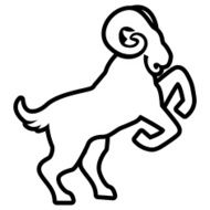 Stylized Ram Illustration Isolated On White Background