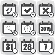 Set flat icon on the calendar vector illustration