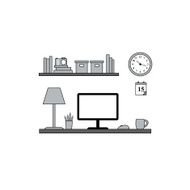 Homeoffice workstation - vektor flat style
