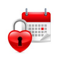 Heart lock and calendar