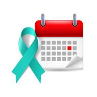 Teal awareness ribbon and calendar
