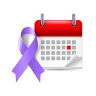 Violet awareness ribbon and calendar