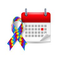Puzzle awareness ribbon and calendar