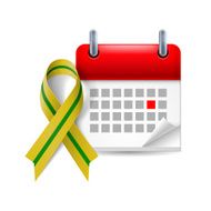 Olive-green awareness ribbon and calendar
