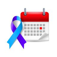 Blue and purple awareness ribbon calendar