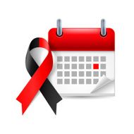 Red and black awareness ribbon calendar