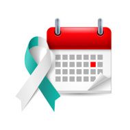 Teal and white awareness ribbon calendar