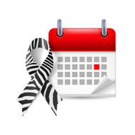 Zebra-print awareness ribbon and calendar