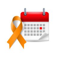 Orange awareness ribbon and calendar