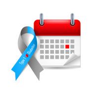 Diabetes awareness ribbon and calendar
