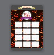 halloween ghost face background Calendar 2016 year design