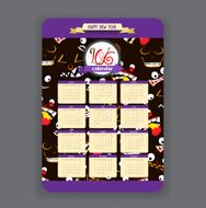 halloween ghost face background Calendar 2016 year design N2