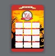 halloween pumpkins background Calendar 2016 year design