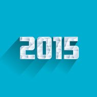abstract ice polygonal 2015 year with long shadow effect