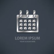 Calendar design silver design vector