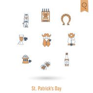 Saint Patricks Day Isolated Icon Set N85