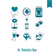 Saint Patricks Day Isolated Icon Set N86
