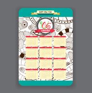 Doodles floral Calendar 2016 year design