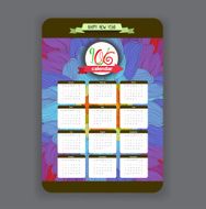 Doodles floral Calendar 2016 year design 1