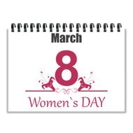 Paper inscription March 8 Women&#039;s Day vector illustration