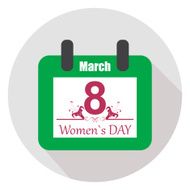 Calendar March 8 Women&#039;s Day vector illustration