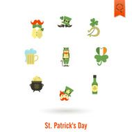 Saint Patricks Day Isolated Icon Set N94
